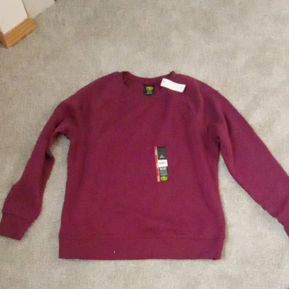 Nwt Men's Burgundy Sweater Fleece Crew